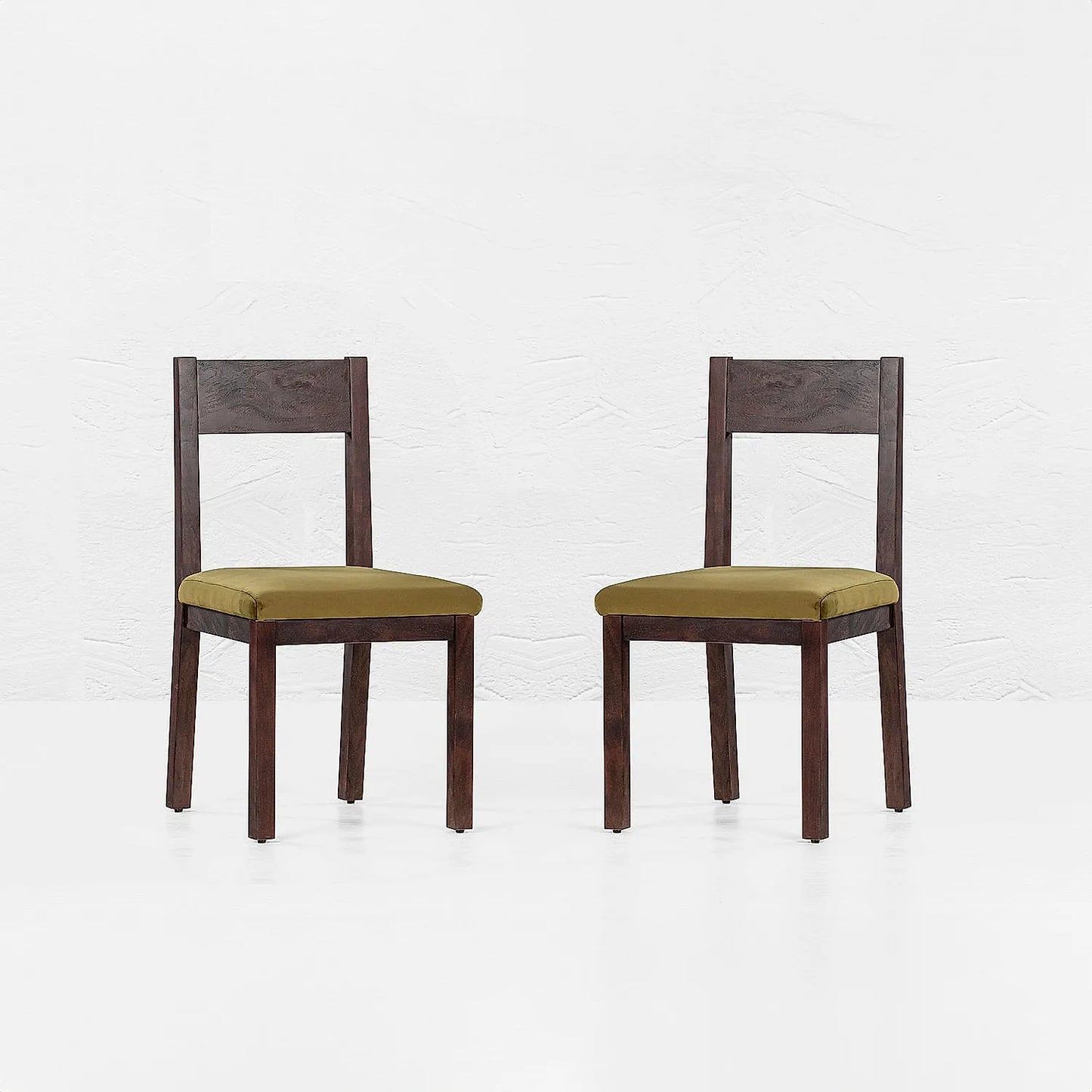 Orion Wooden Dining Chair - Set of 2 - (Velvet, Green) - Dark Walnut Finish