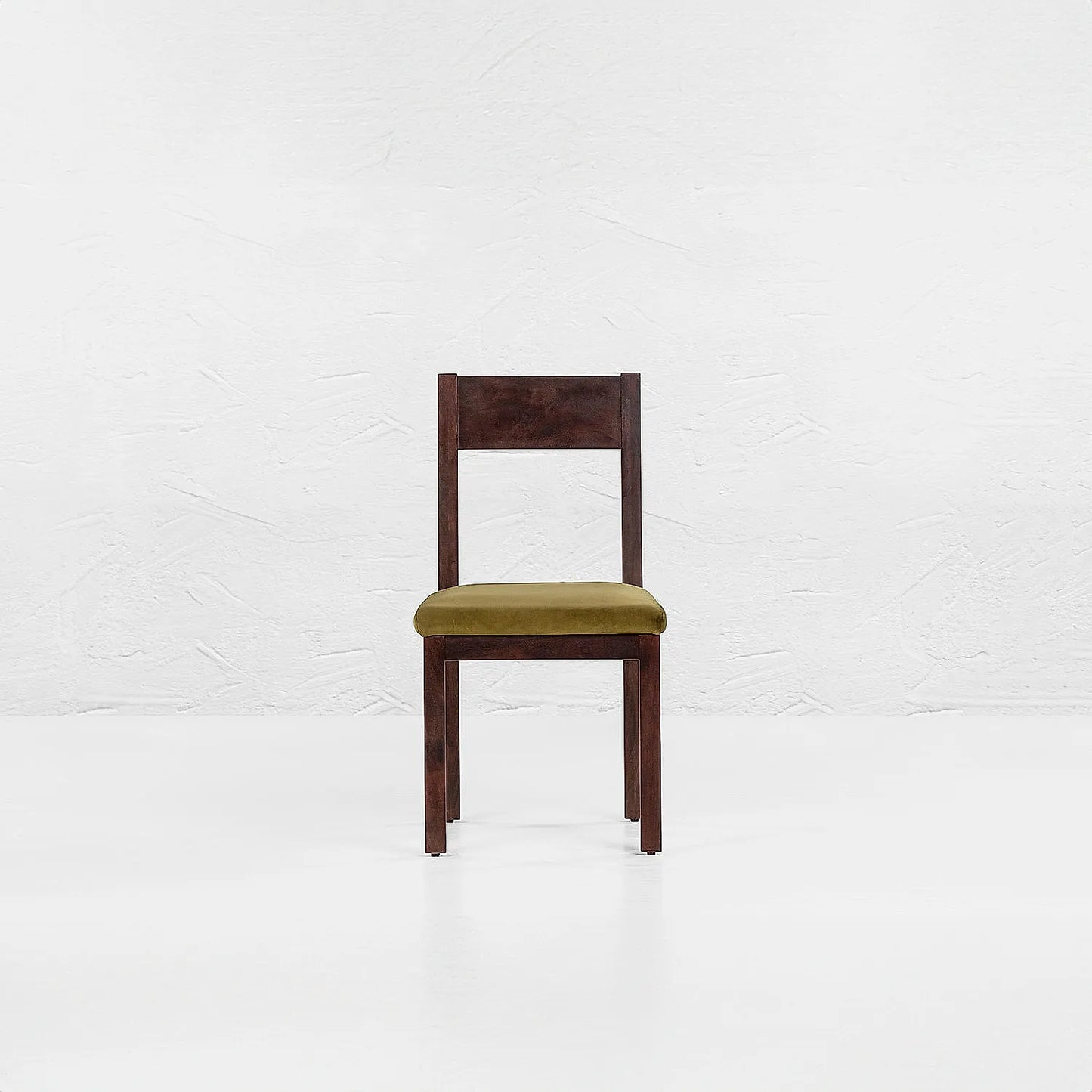 Orion Wooden Dining Chair - Set of 2 - (Velvet, Green) - Dark Walnut Finish