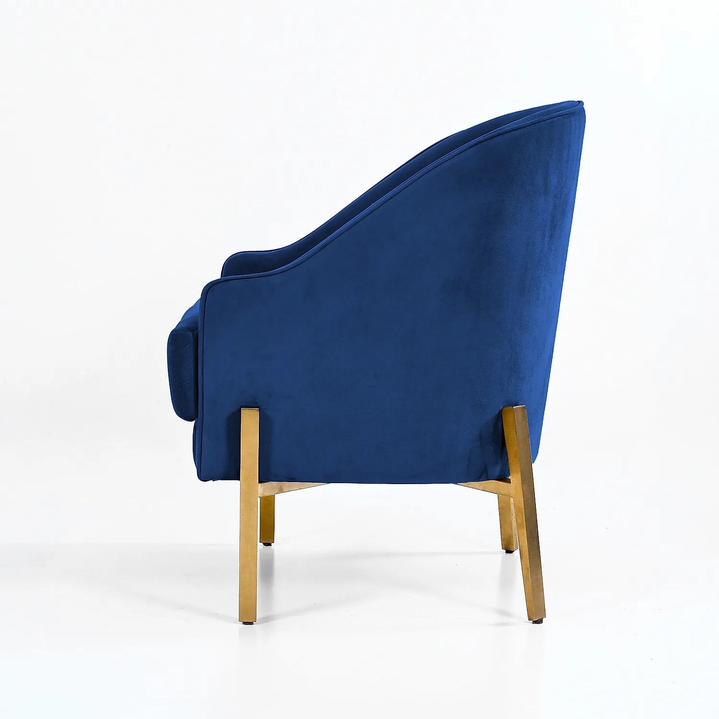 Avaitor Accent Chair with Metals legs (Velvet, Blue)