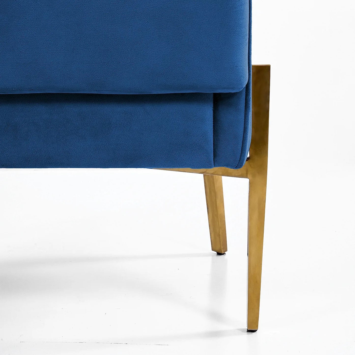 Avaitor Accent Chair with Metals legs (Velvet, Blue)