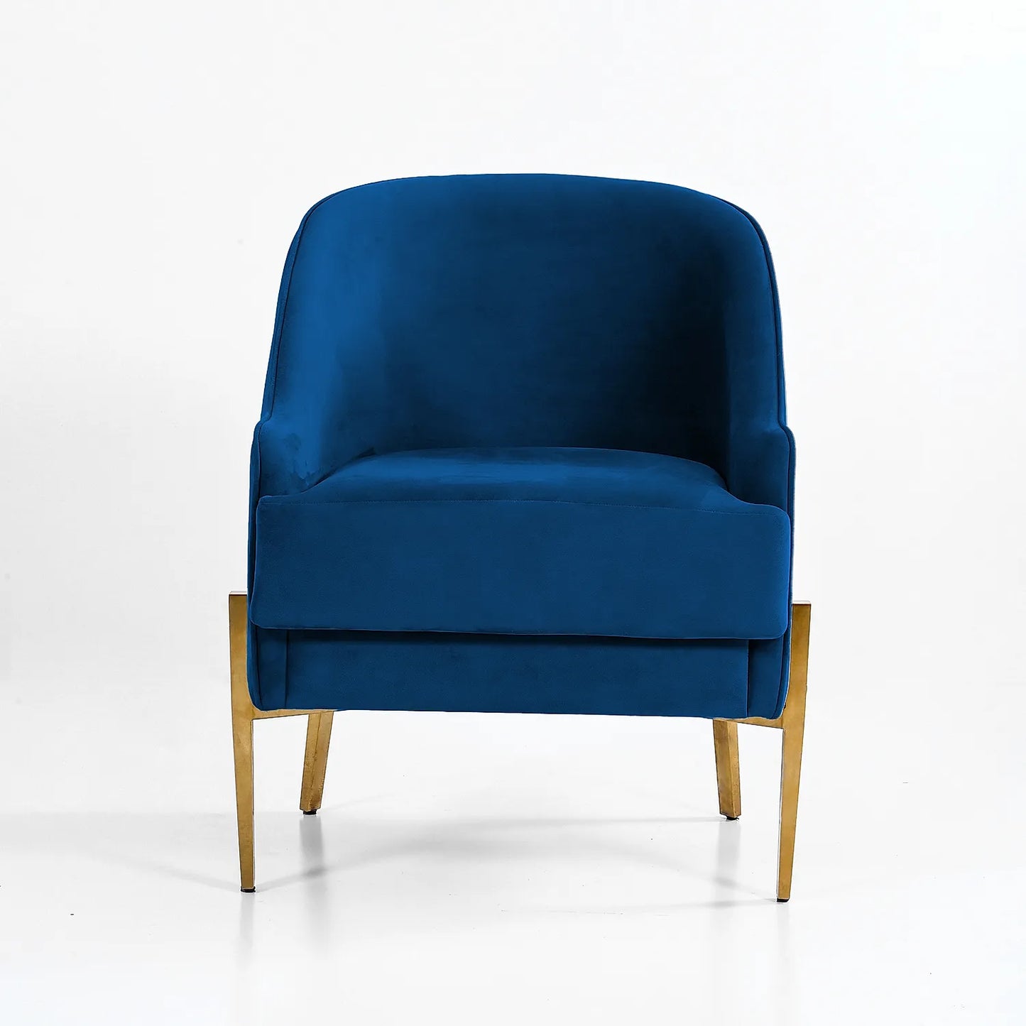 Avaitor Accent Chair with Metals legs (Velvet, Blue)