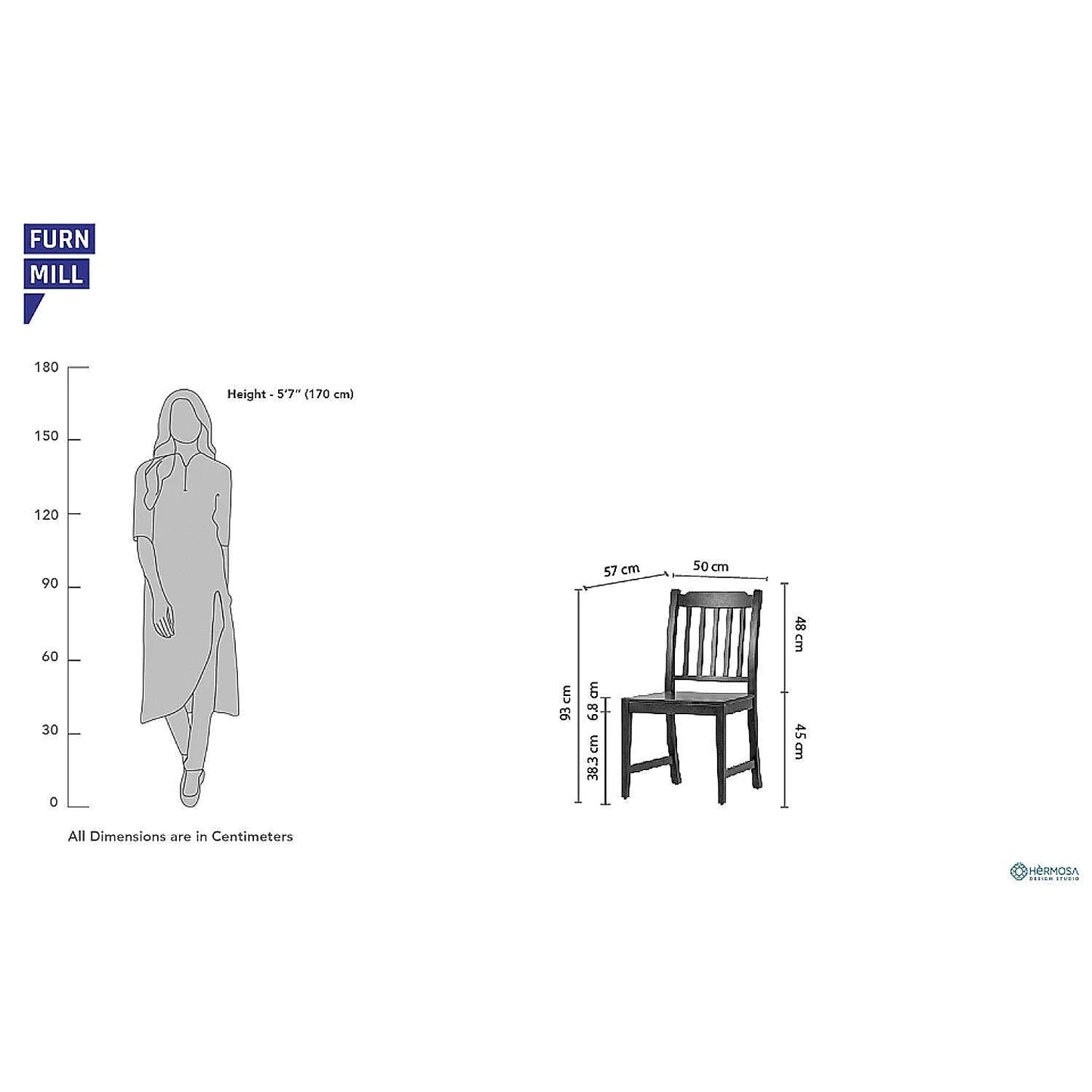 Jackson Wooden Dining Chair - Set of 2 - Ebony Finish