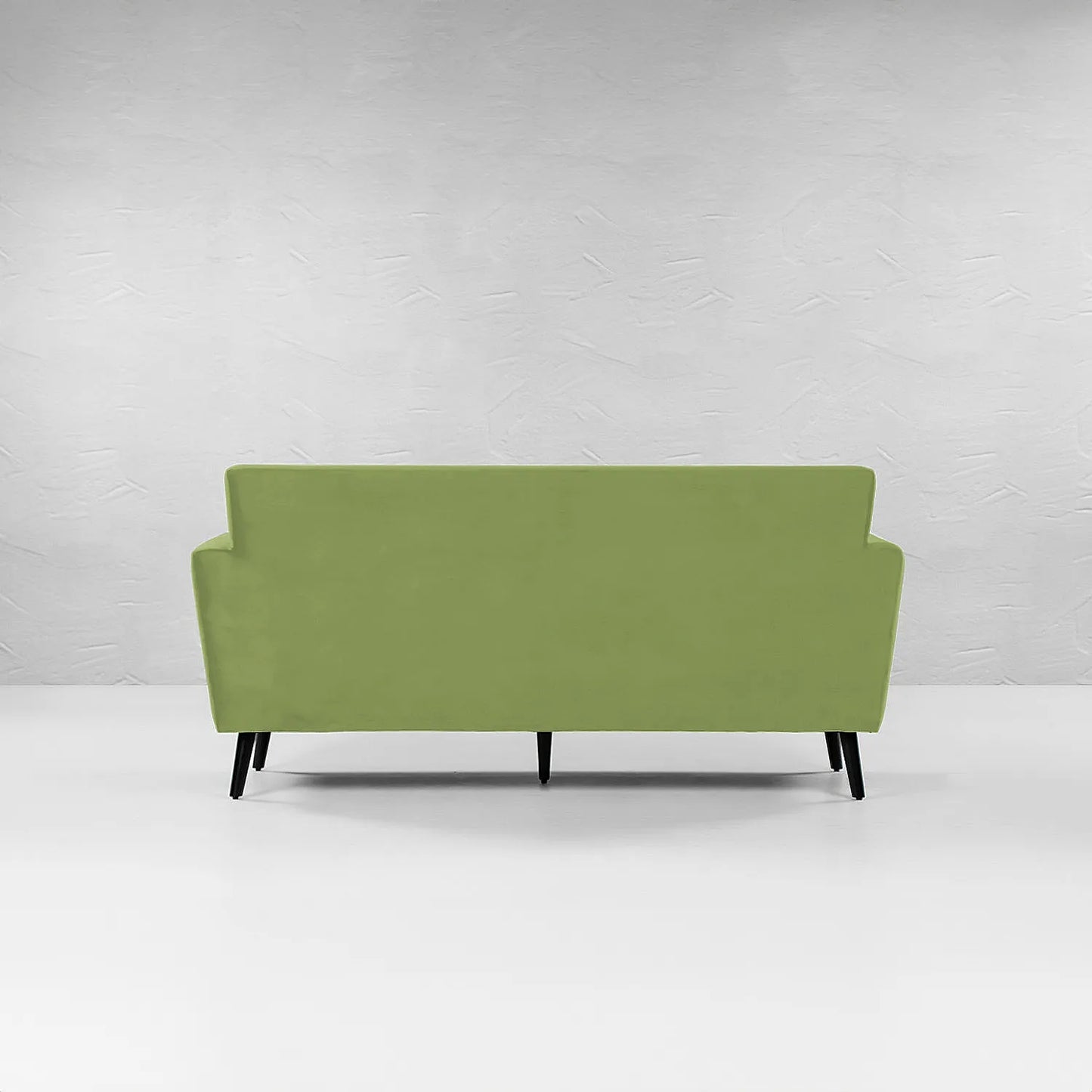 Cairo Wooden 3 Seater Sofa (Velvet, Green)