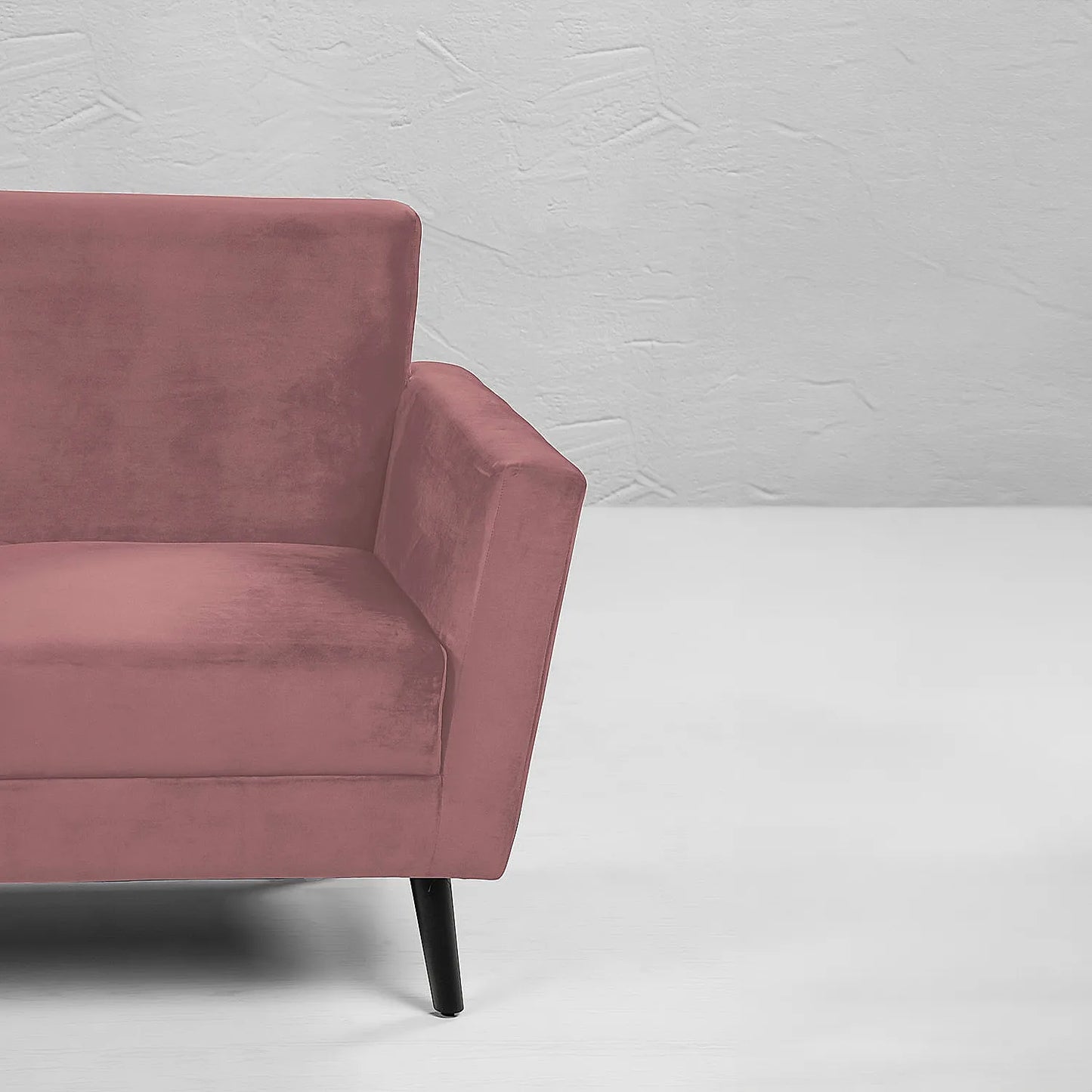 Cairo Wooden 3 Seater Sofa (Velvet, Mauve)