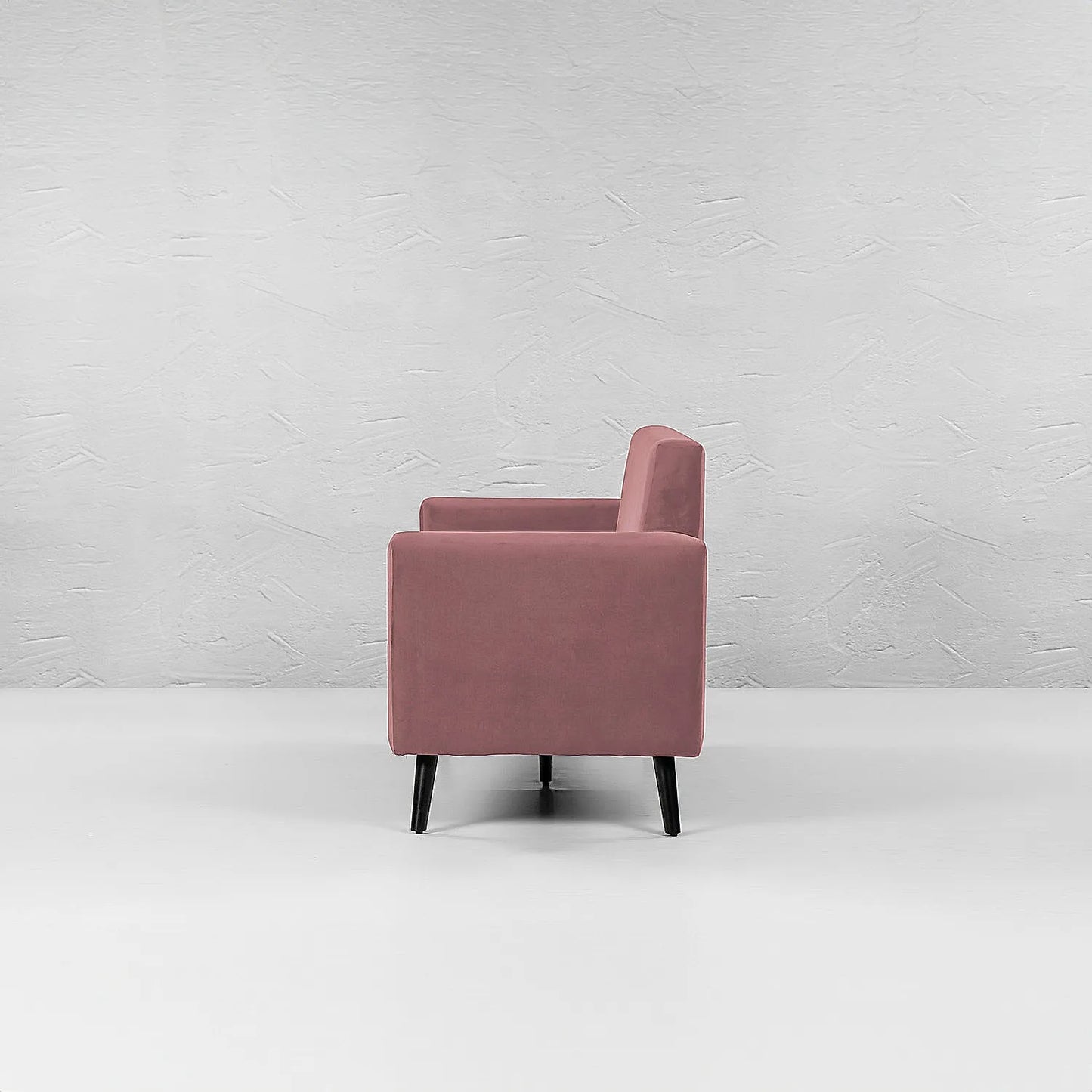 Cairo Wooden 3 Seater Sofa (Velvet, Mauve)