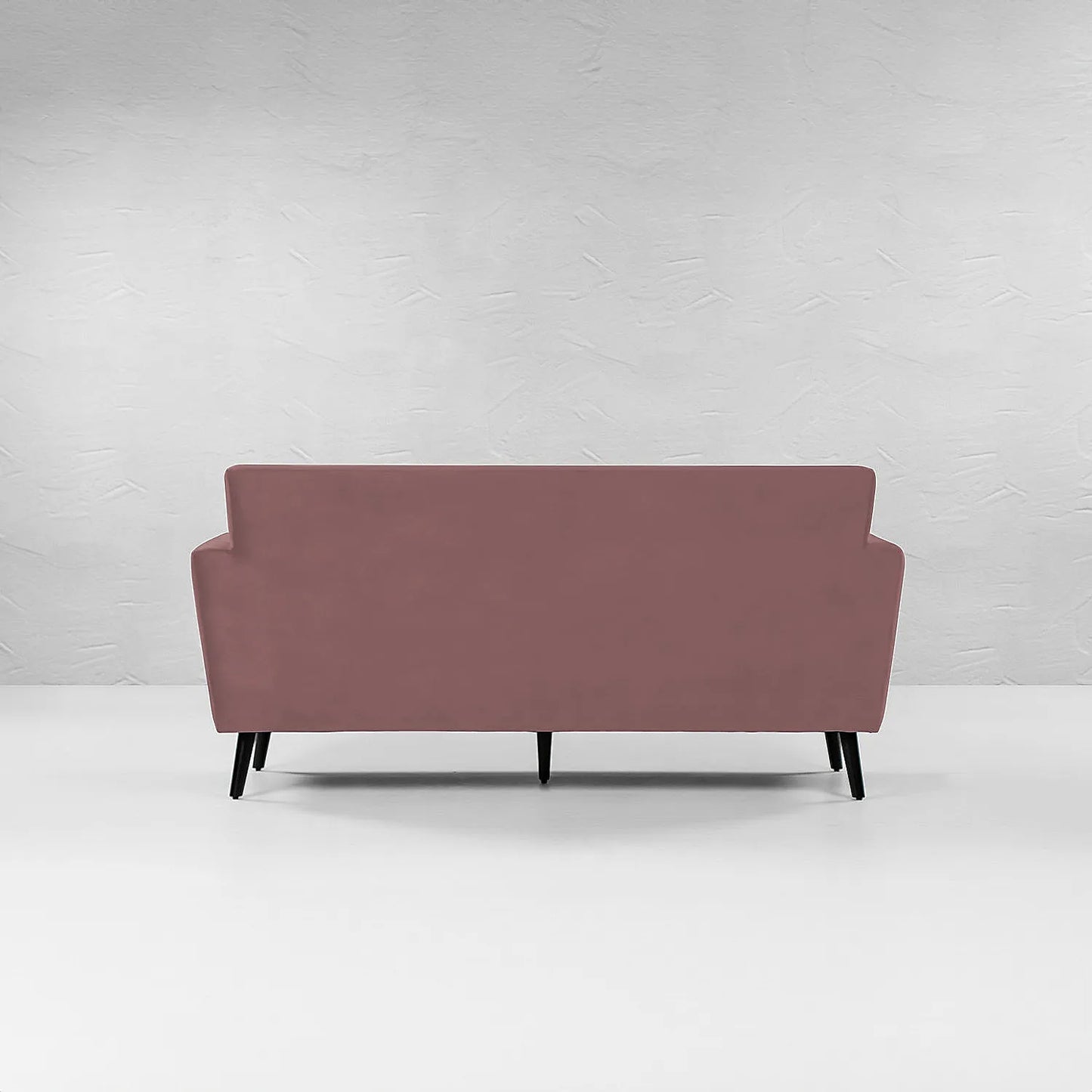 Cairo Wooden 3 Seater Sofa (Velvet, Mauve)