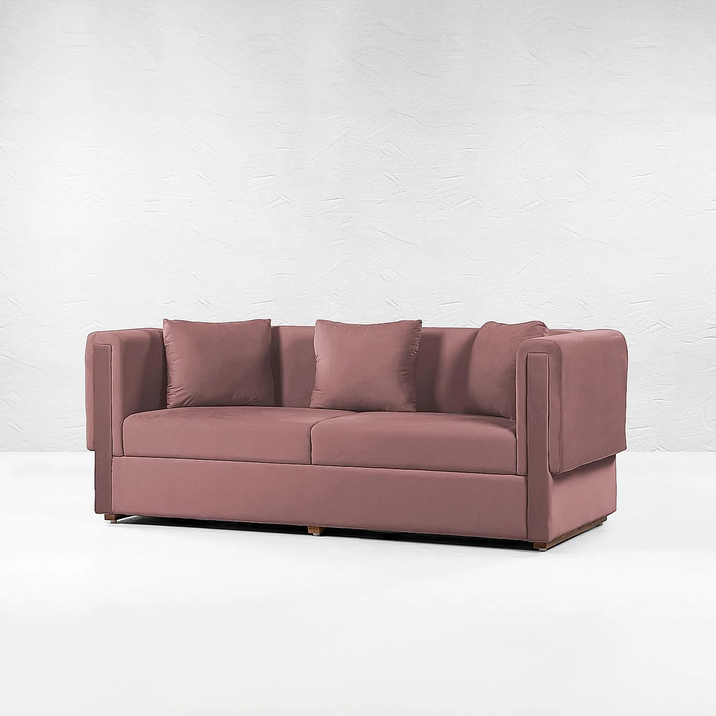 California 3 Seater Fabric Sofa (Velvet, Mauve)