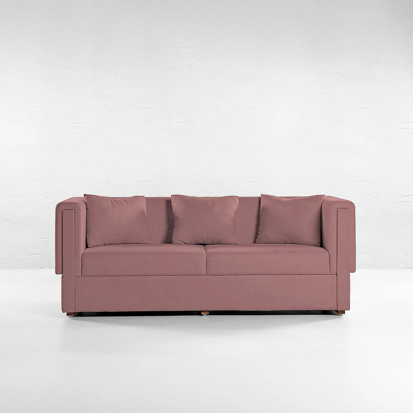 California 3 Seater Fabric Sofa (Velvet, Mauve)