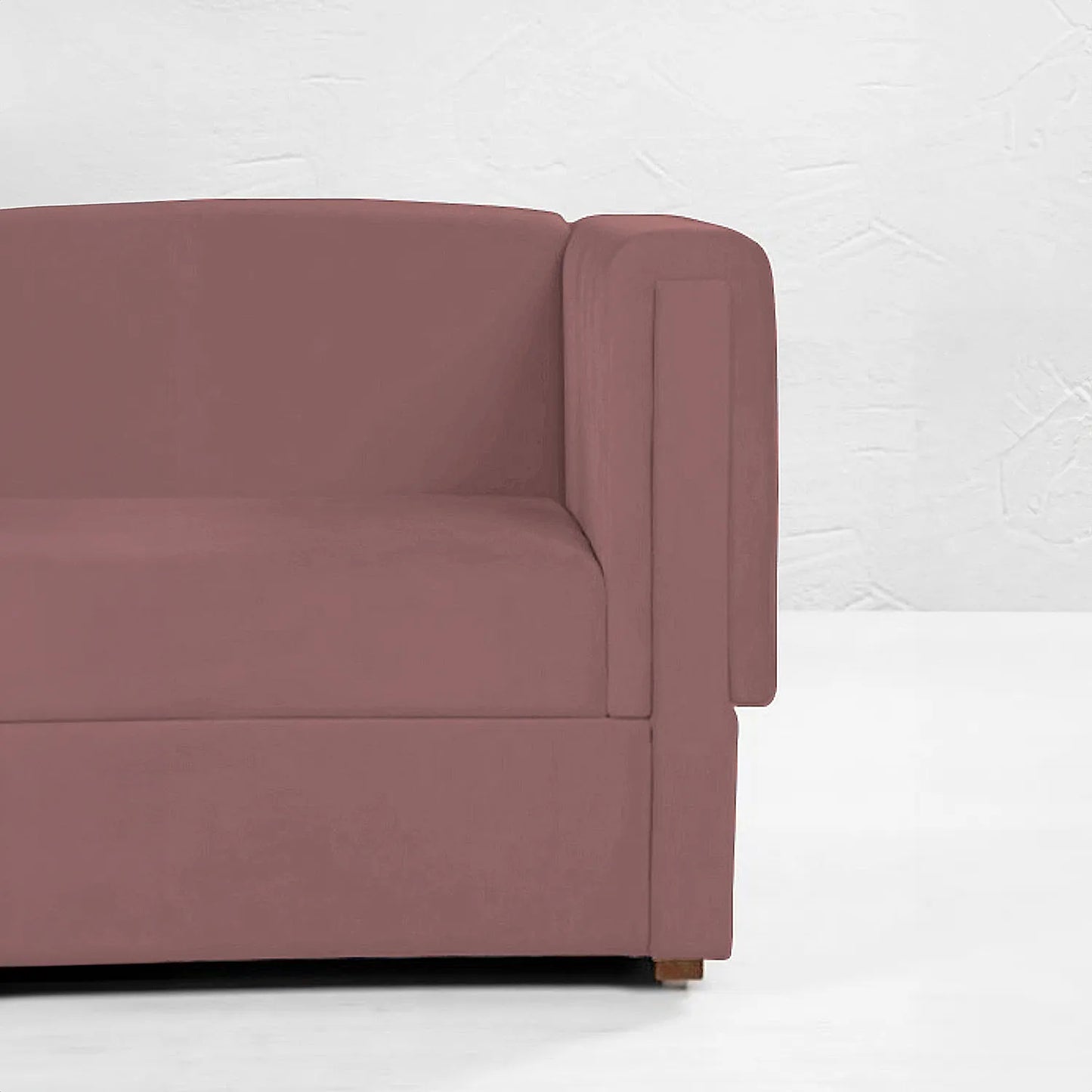 California 3 Seater Fabric Sofa (Velvet, Mauve)