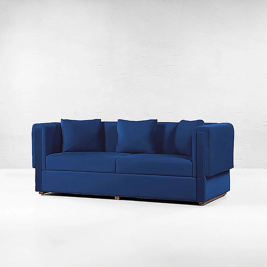 California 3 Seater Fabric Sofa (Velvet, Blue)