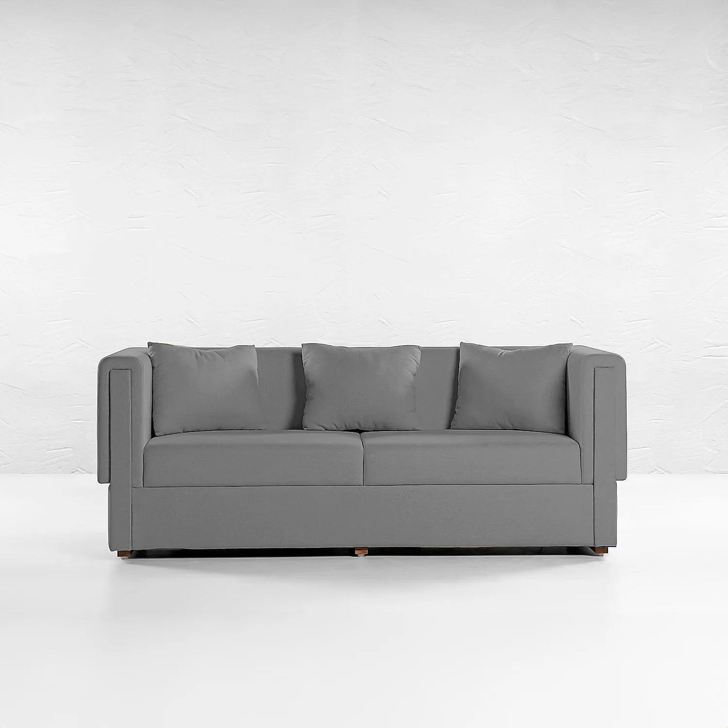 California 3 Seater Fabric Sofa (Velvet, Grey)