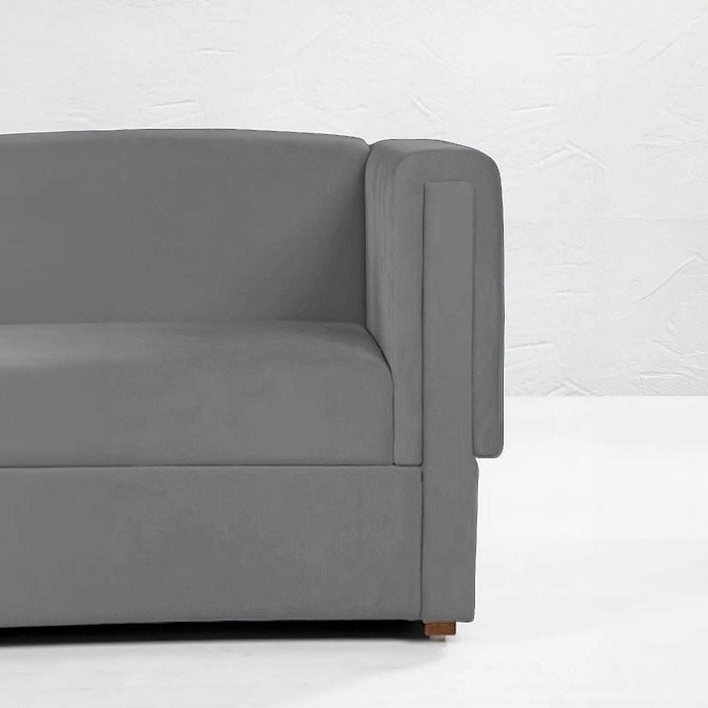 California 3 Seater Fabric Sofa (Velvet, Grey)