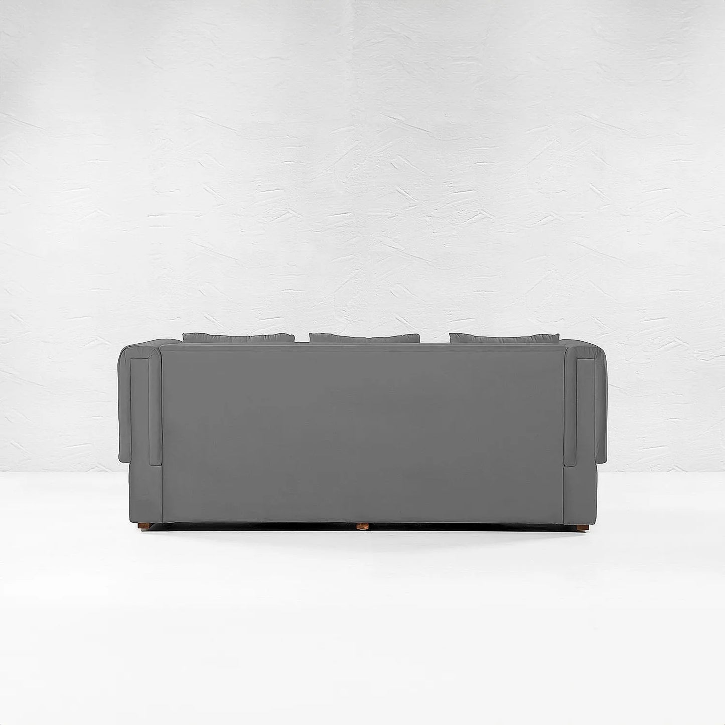 California 3 Seater Fabric Sofa (Velvet, Grey)