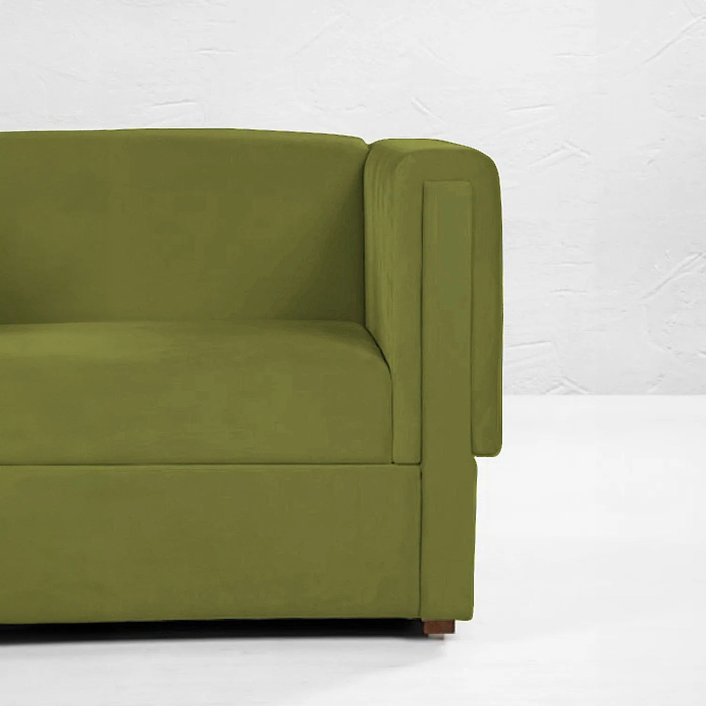 California 3 Seater Fabric Sofa (Velvet, Green)