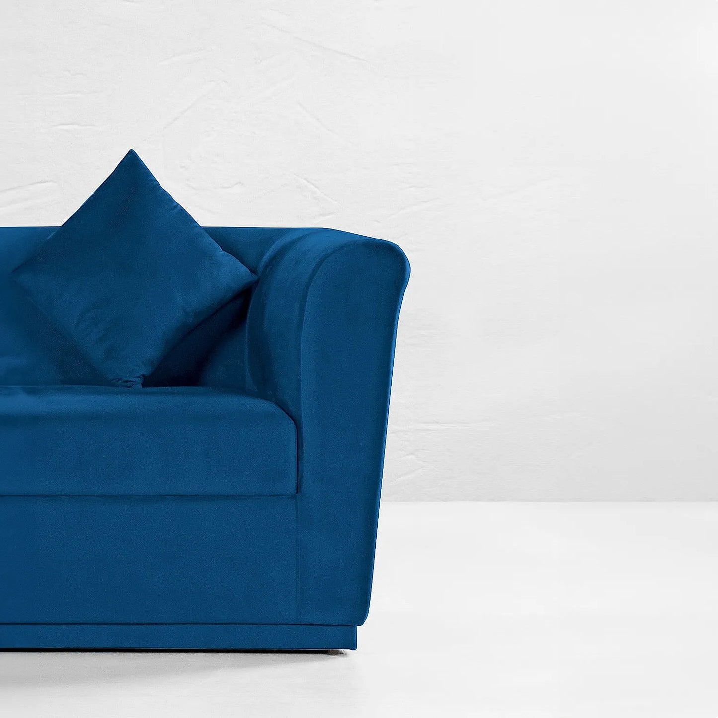 Hudson 3 Seater Fabric Sofa (Velvet, Blue)
