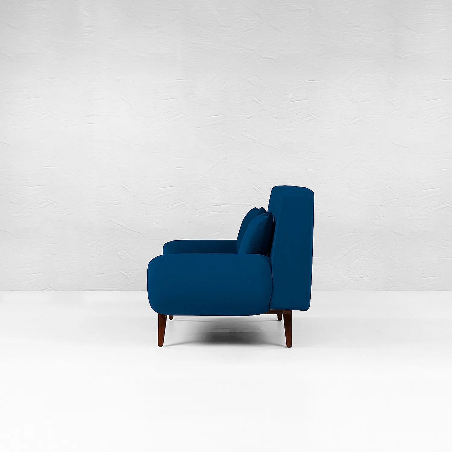 Kow Tow 2 Seater Wooden Sofa (Velvet, Blue)