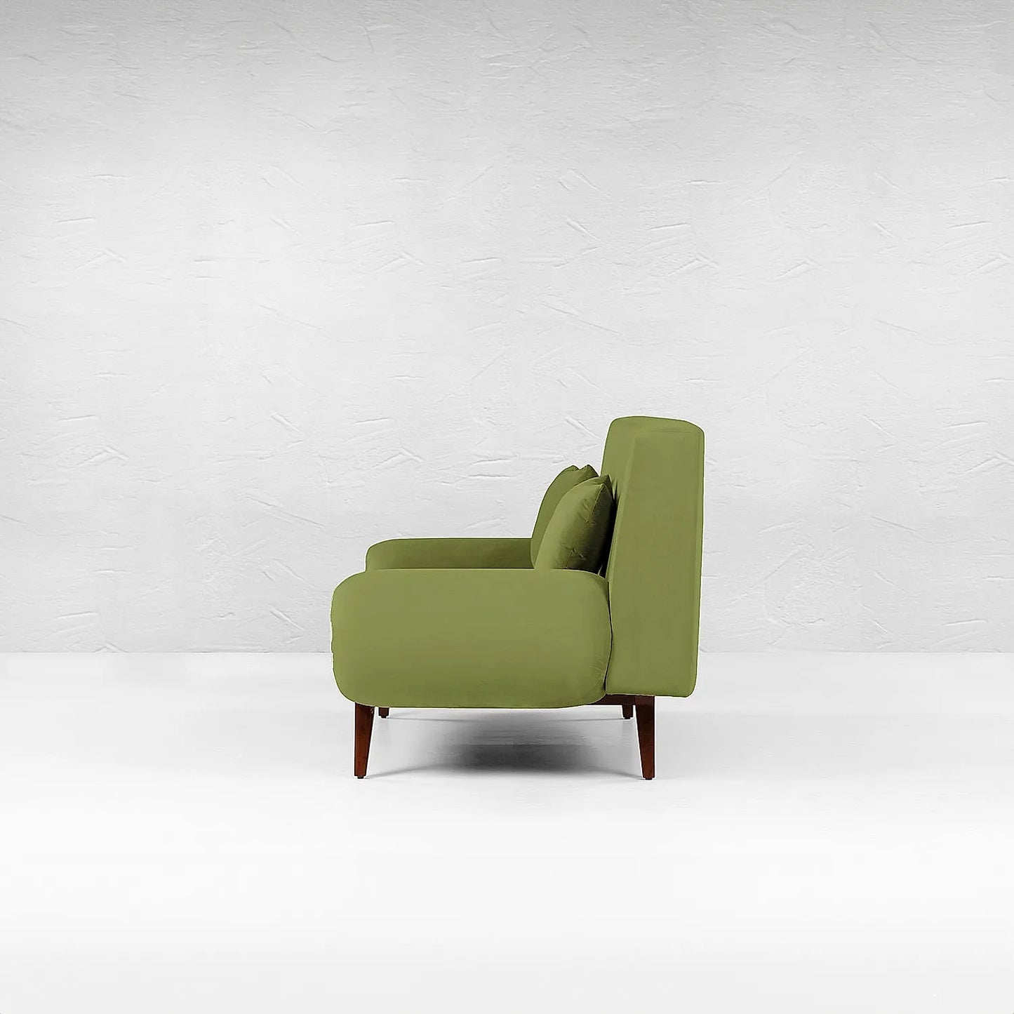 Kow Tow 2 Seater Wooden Sofa (Velvet, Green)