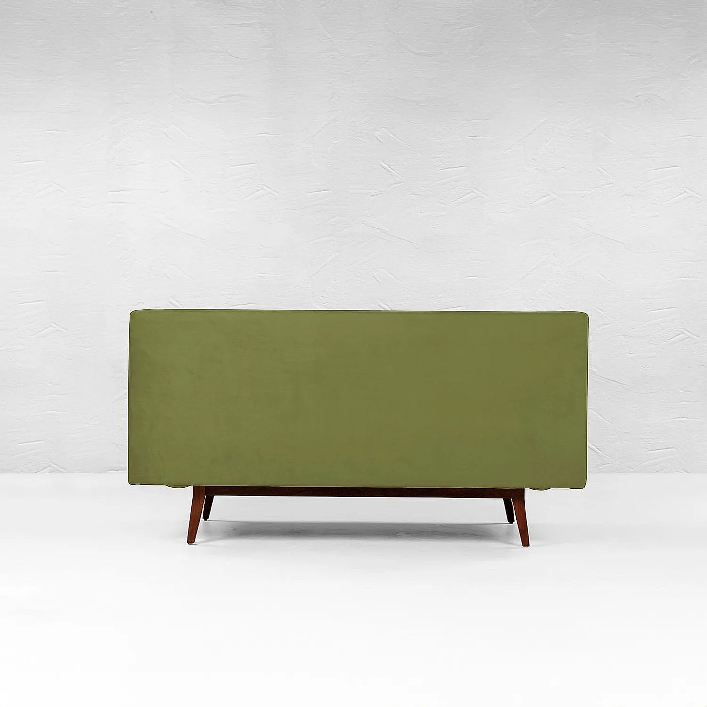Kow Tow 2 Seater Wooden Sofa (Velvet, Green)