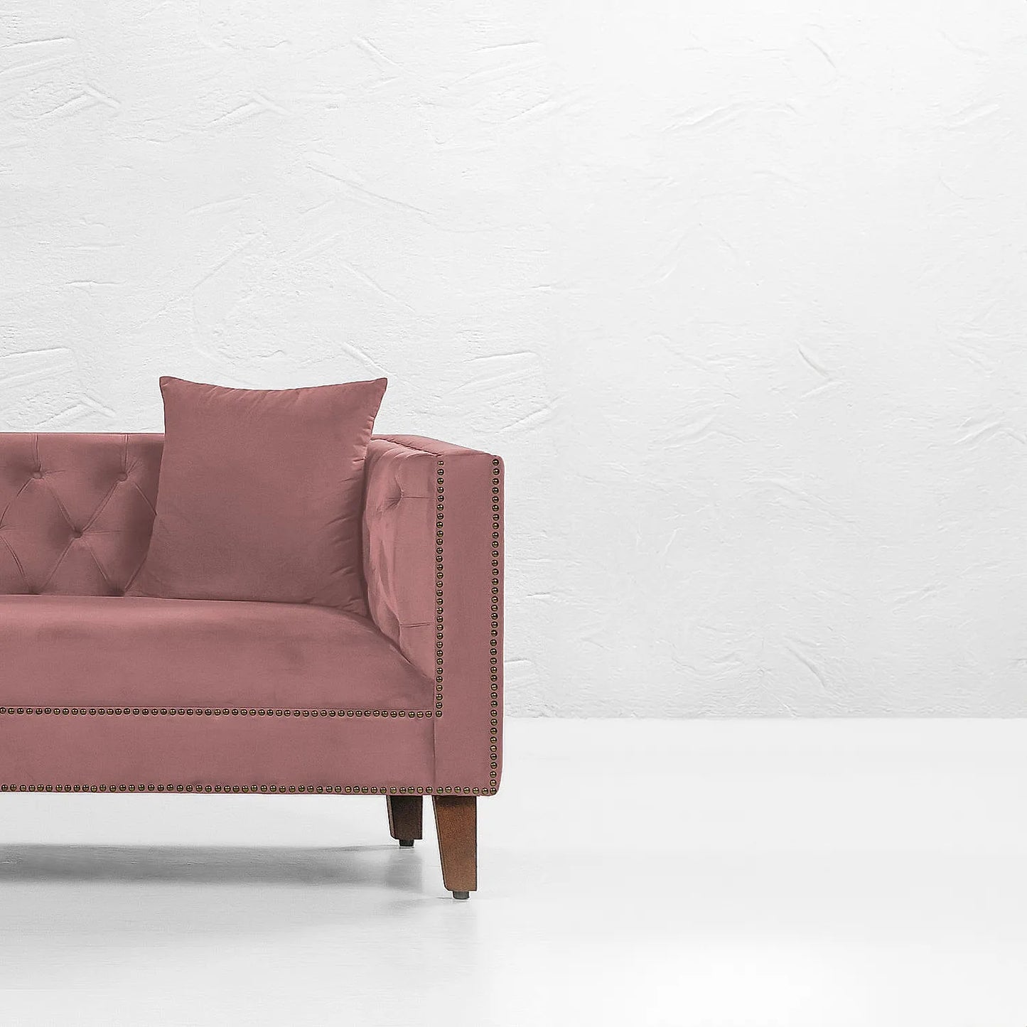 Manchester 3 Seater Wooden Sofa (Velvet, Mauve)