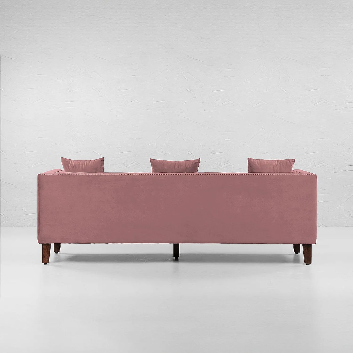 Manchester 3 Seater Wooden Sofa (Velvet, Mauve)