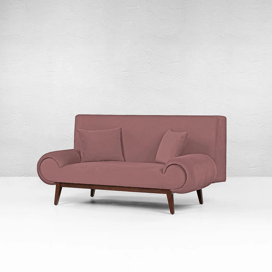 Kow Tow 2 Seater Wooden Sofa (Velvet, Mauve)