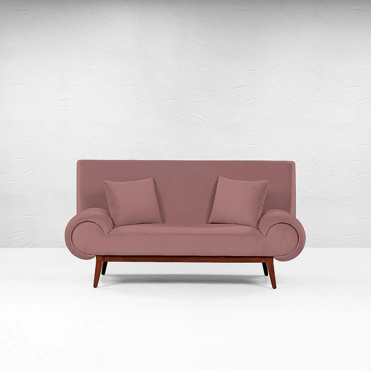 Kow Tow 2 Seater Wooden Sofa (Velvet, Mauve)