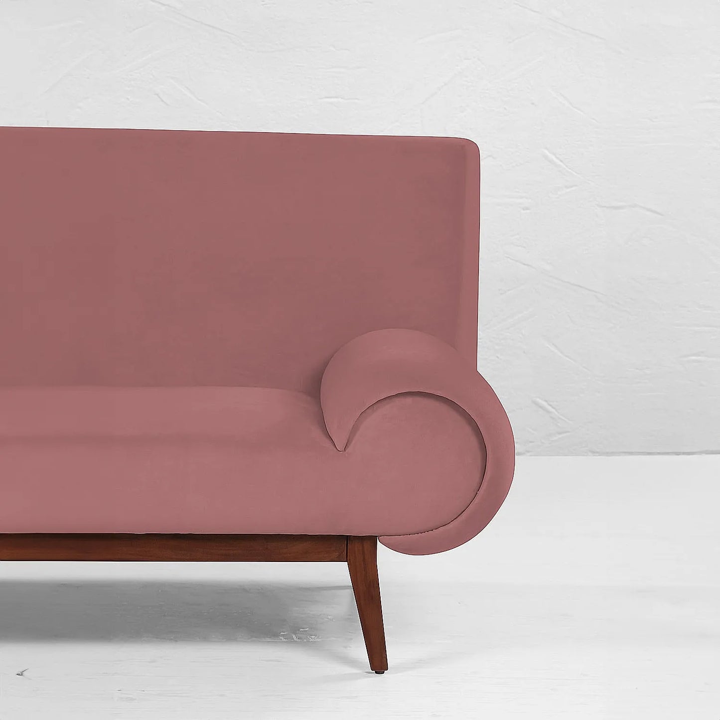 Kow Tow 2 Seater Wooden Sofa (Velvet, Mauve)