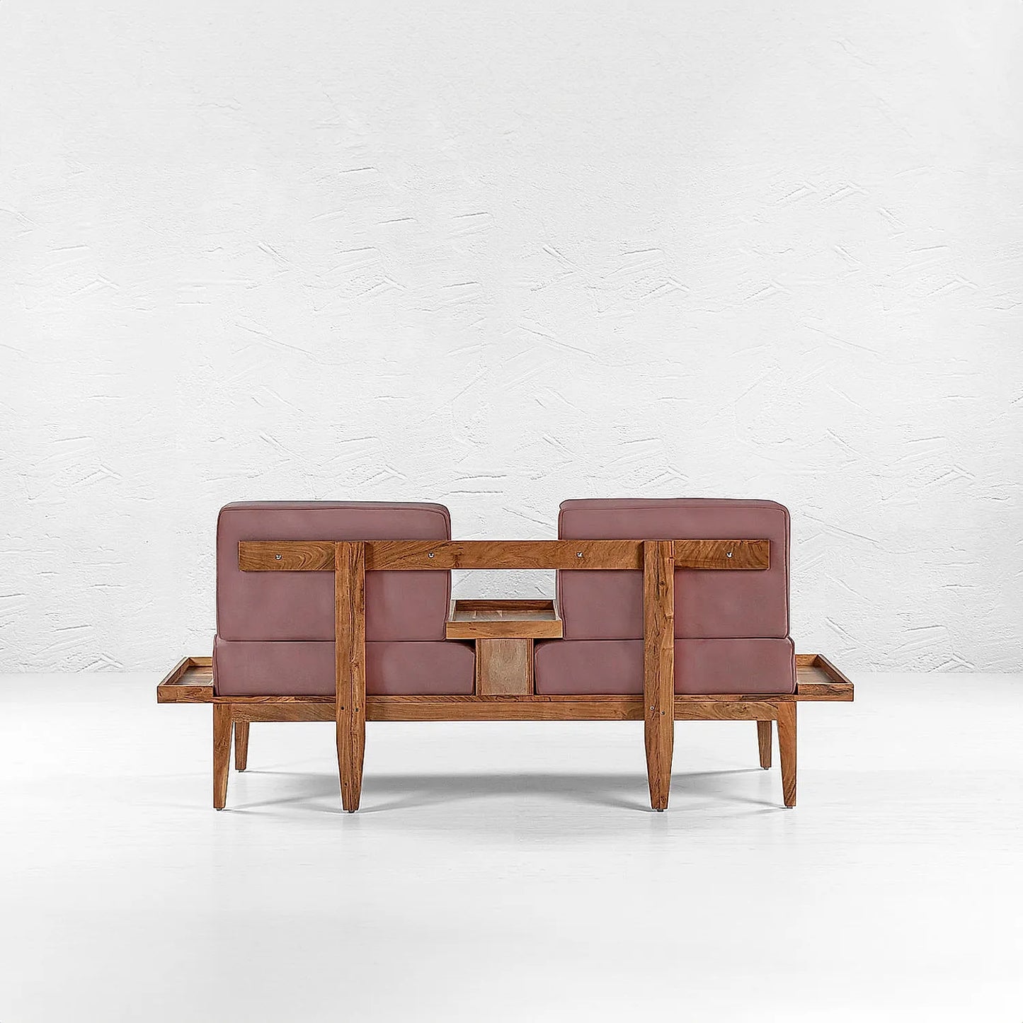 Minika 2 Seater Wooden Sofa (Velvet, Mauve)