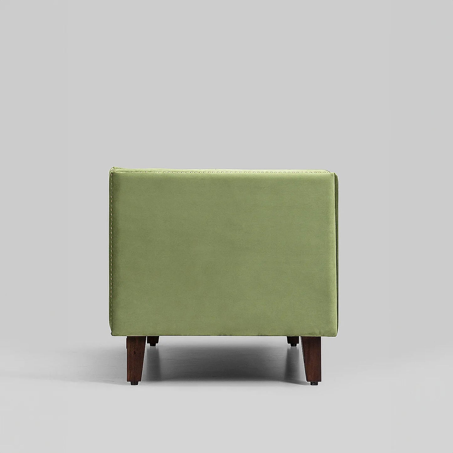 Manchester 2 Seater Wooden Sofa (Velvet, Green)