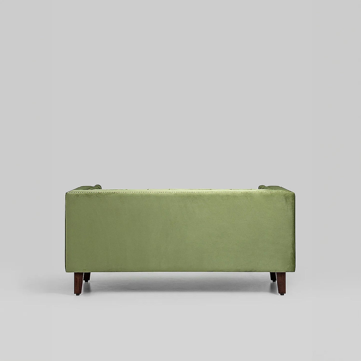 Manchester 2 Seater Wooden Sofa (Velvet, Green)