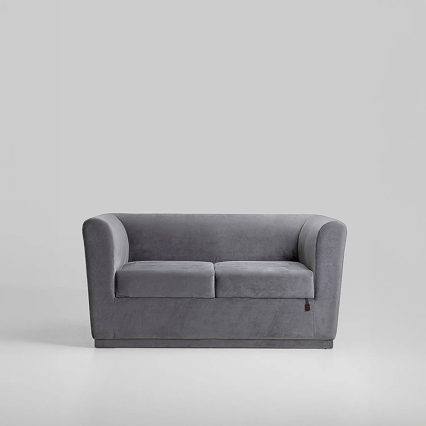 Hudson 2 Seater Fabric Sofa (Velvet, Grey)
