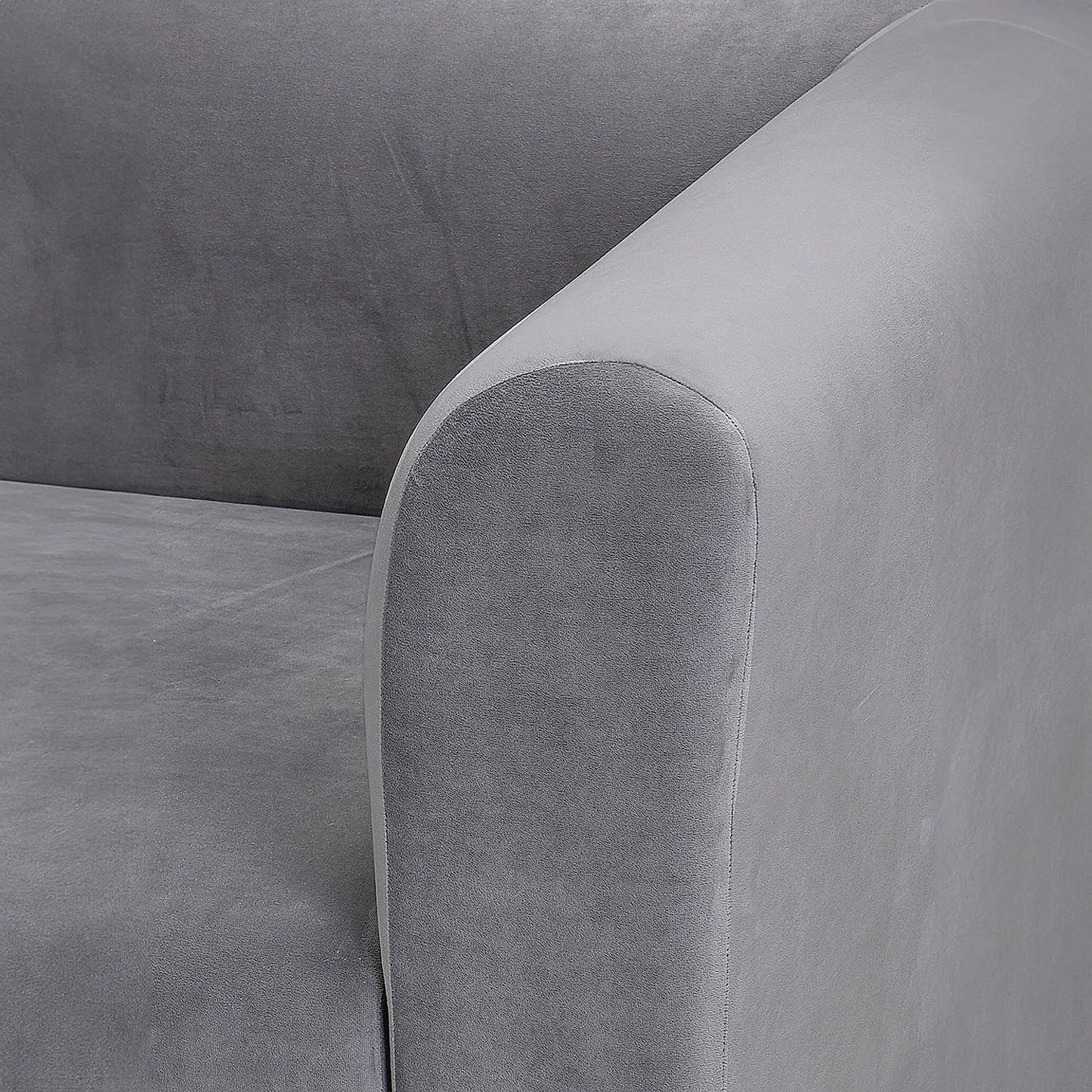 Hudson 2 Seater Fabric Sofa (Velvet, Grey)
