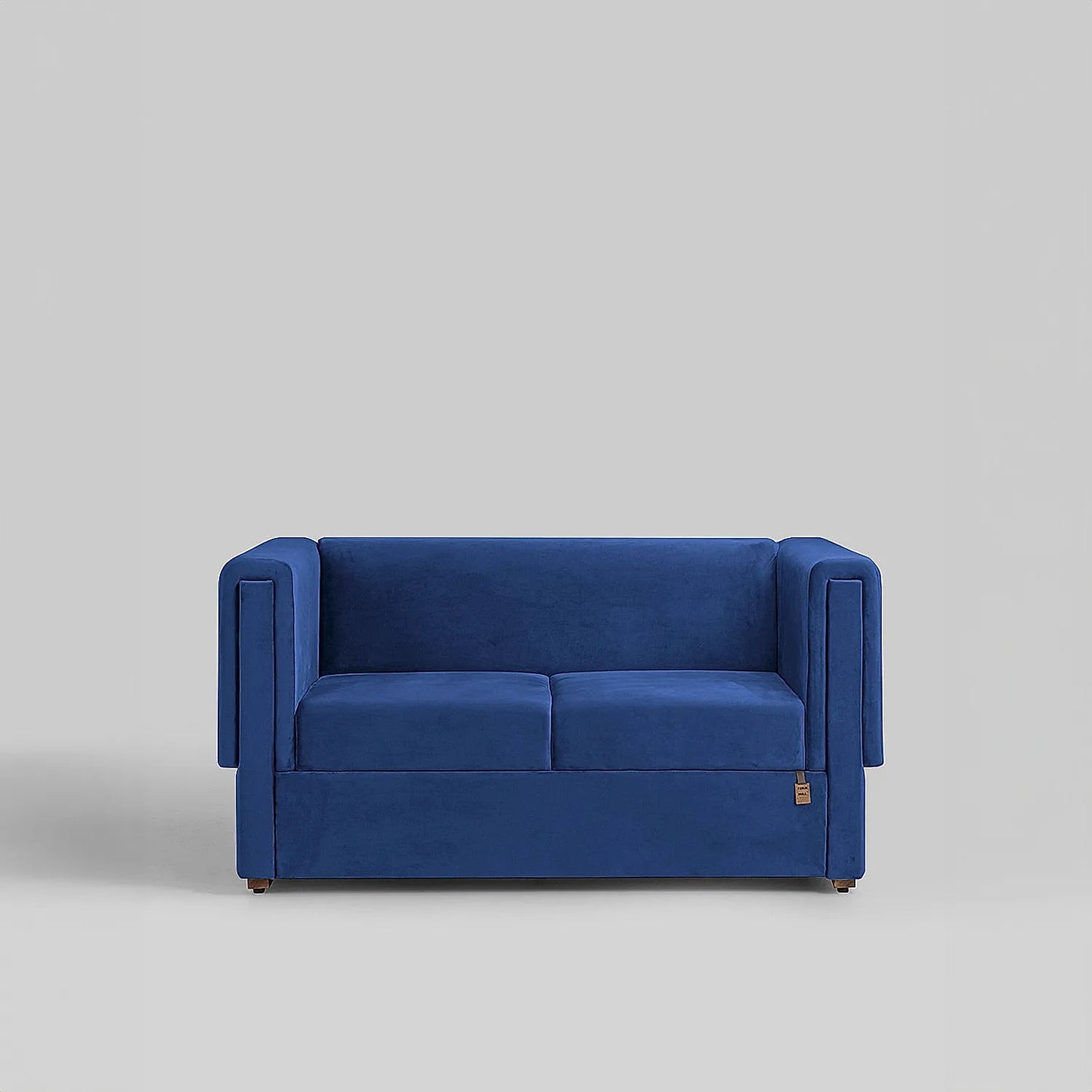 California 2 Seater Fabric Sofa (Velvet, Blue)