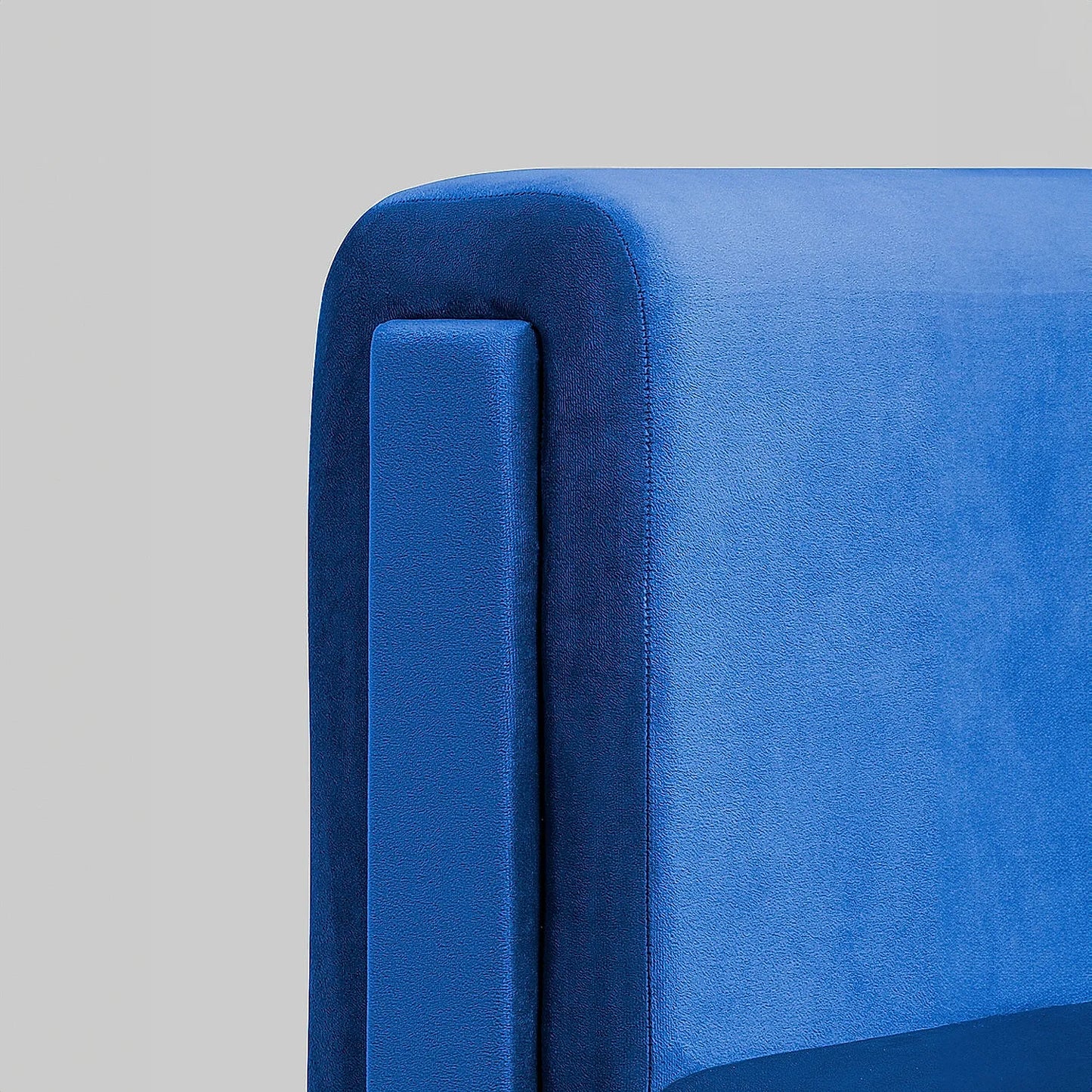 California 1 Seater Fabric Sofa (Velvet, Blue)