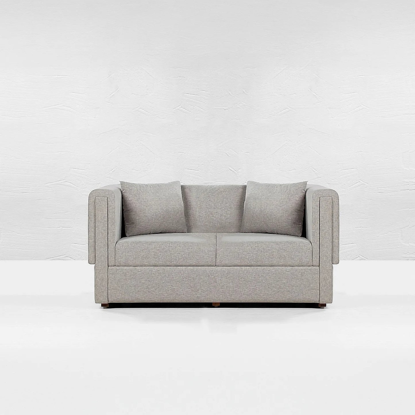 California 2 Seater Fabric Sofa (Linen, Grey)