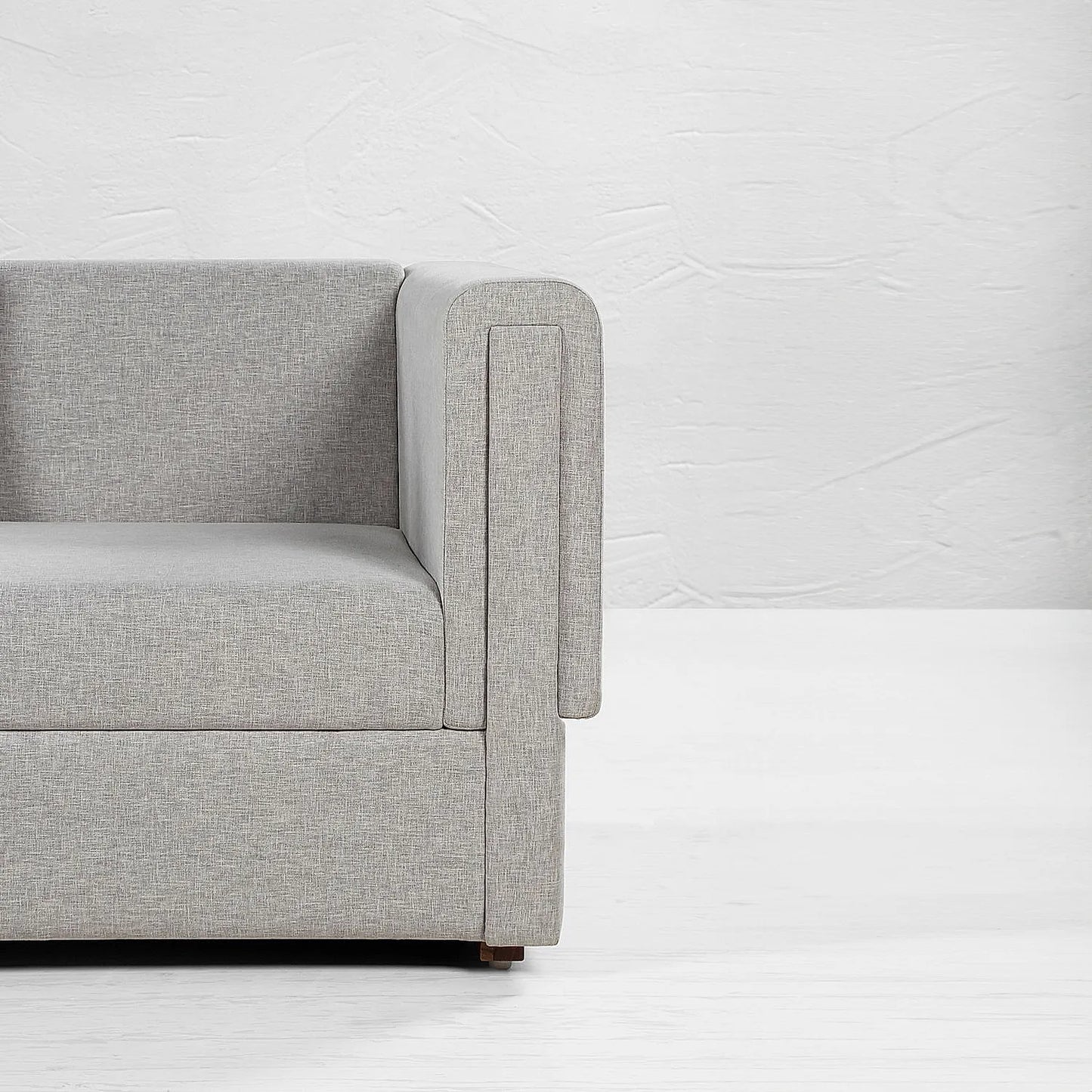 California 1 Seater Fabric Sofa (Linen, Grey)