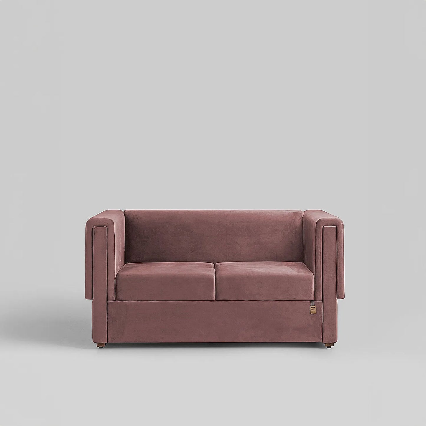 California 2 Seater Fabric Sofa (Velvet, Mauve)