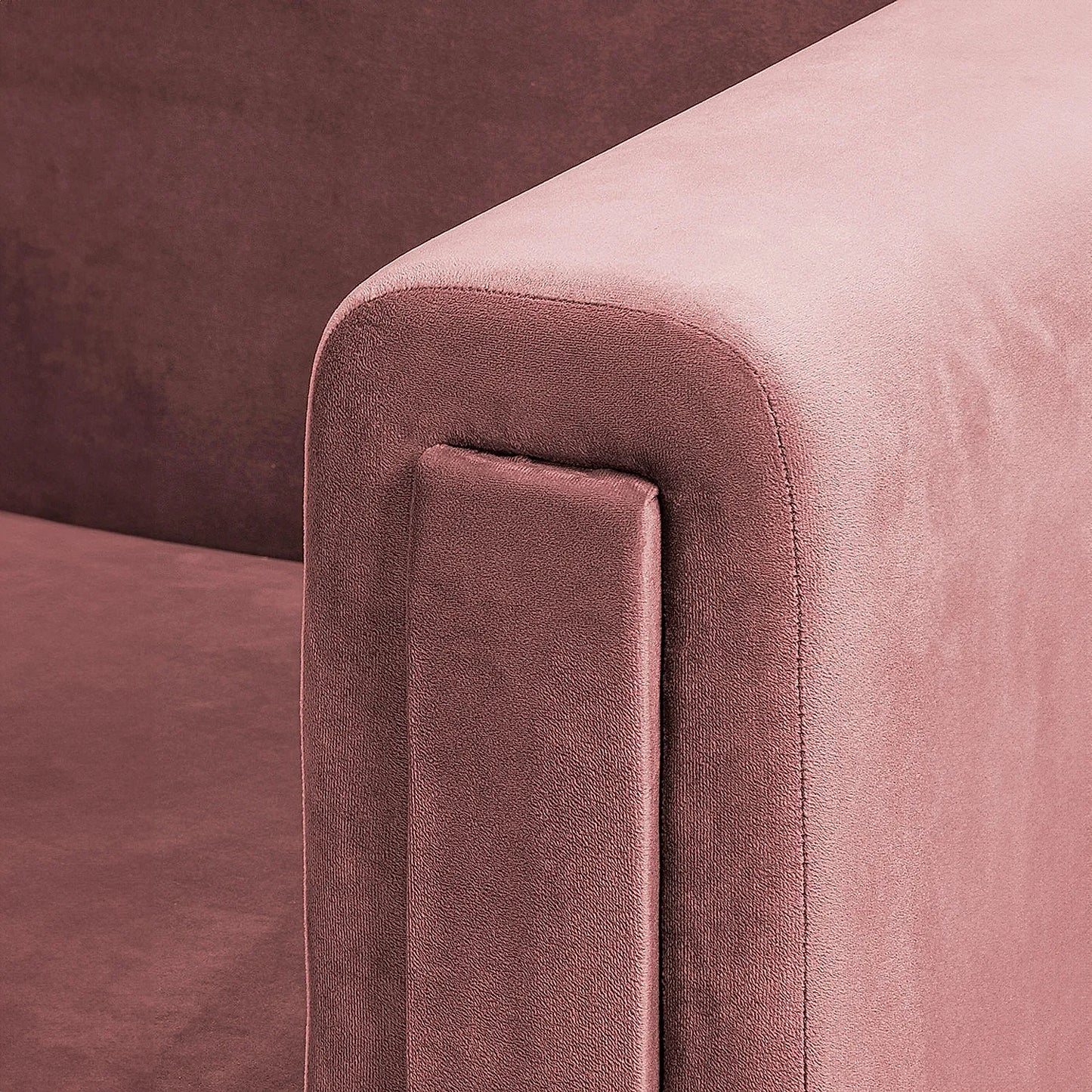 California 2 Seater Fabric Sofa (Velvet, Mauve)
