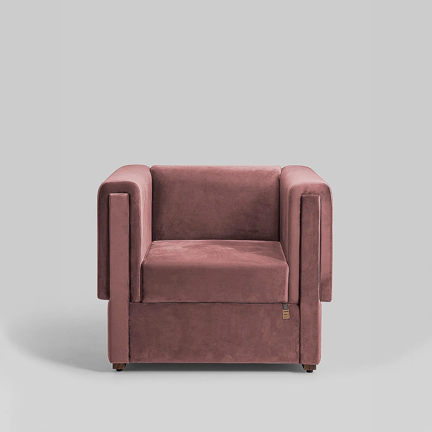 California 1 Seater Fabric Sofa (Velvet, Mauve)