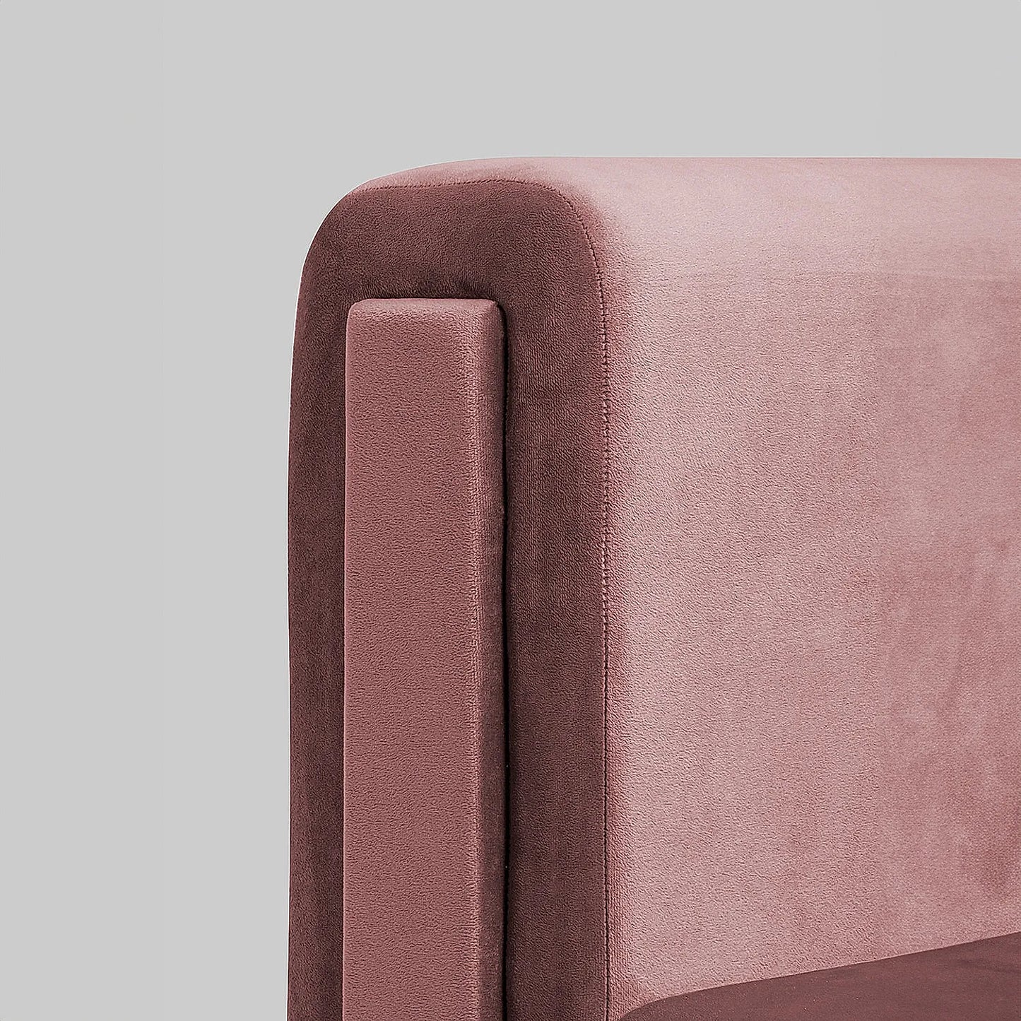 California 1 Seater Fabric Sofa (Velvet, Mauve)