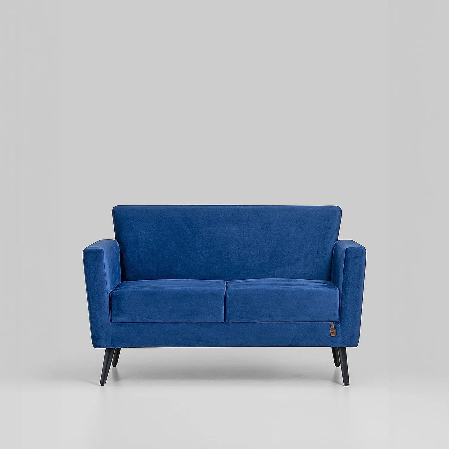 Cairo Wooden 2 Seater Sofa (Velvet, Blue)