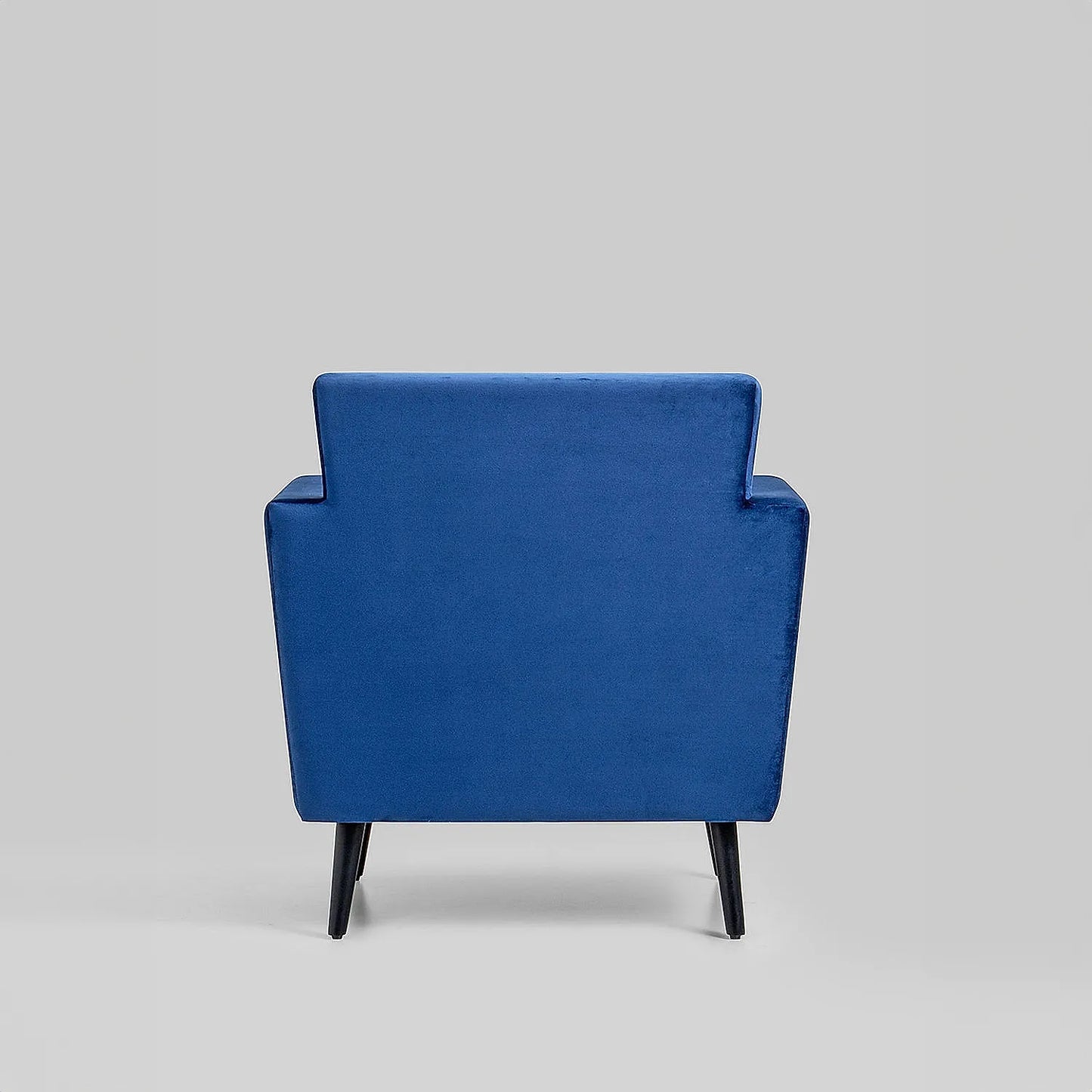 Cairo Wooden 1 Seater Sofa (Velvet, Blue)