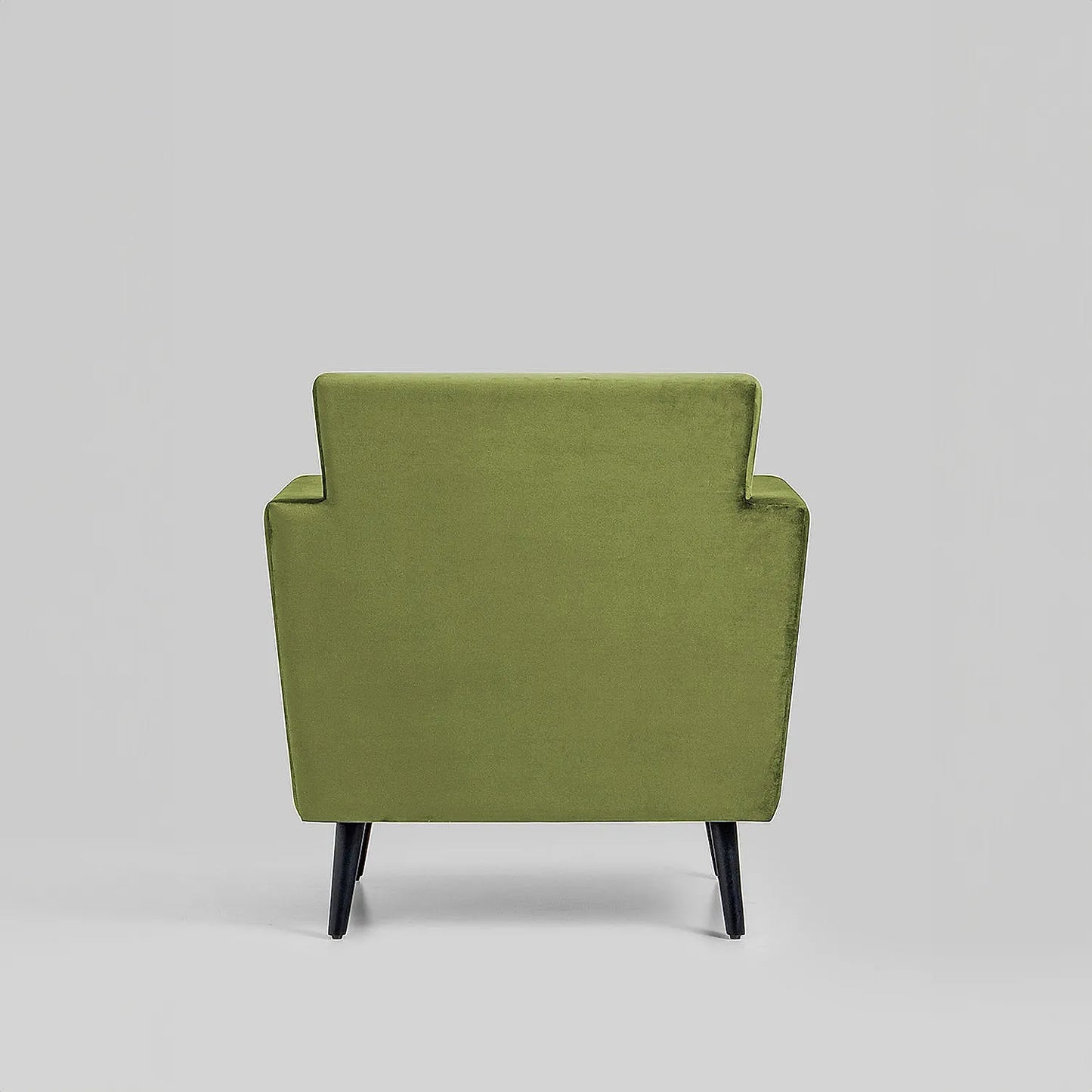 Cairo Wooden 1 Seater Sofa (Velvet, Green)