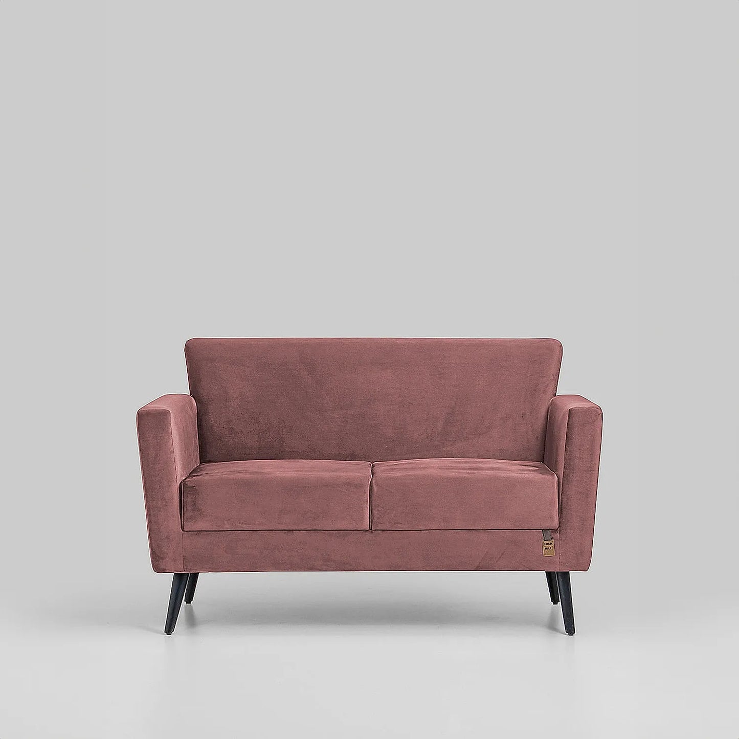 Cairo Wooden 2 Seater Sofa (Velvet, Mauve)