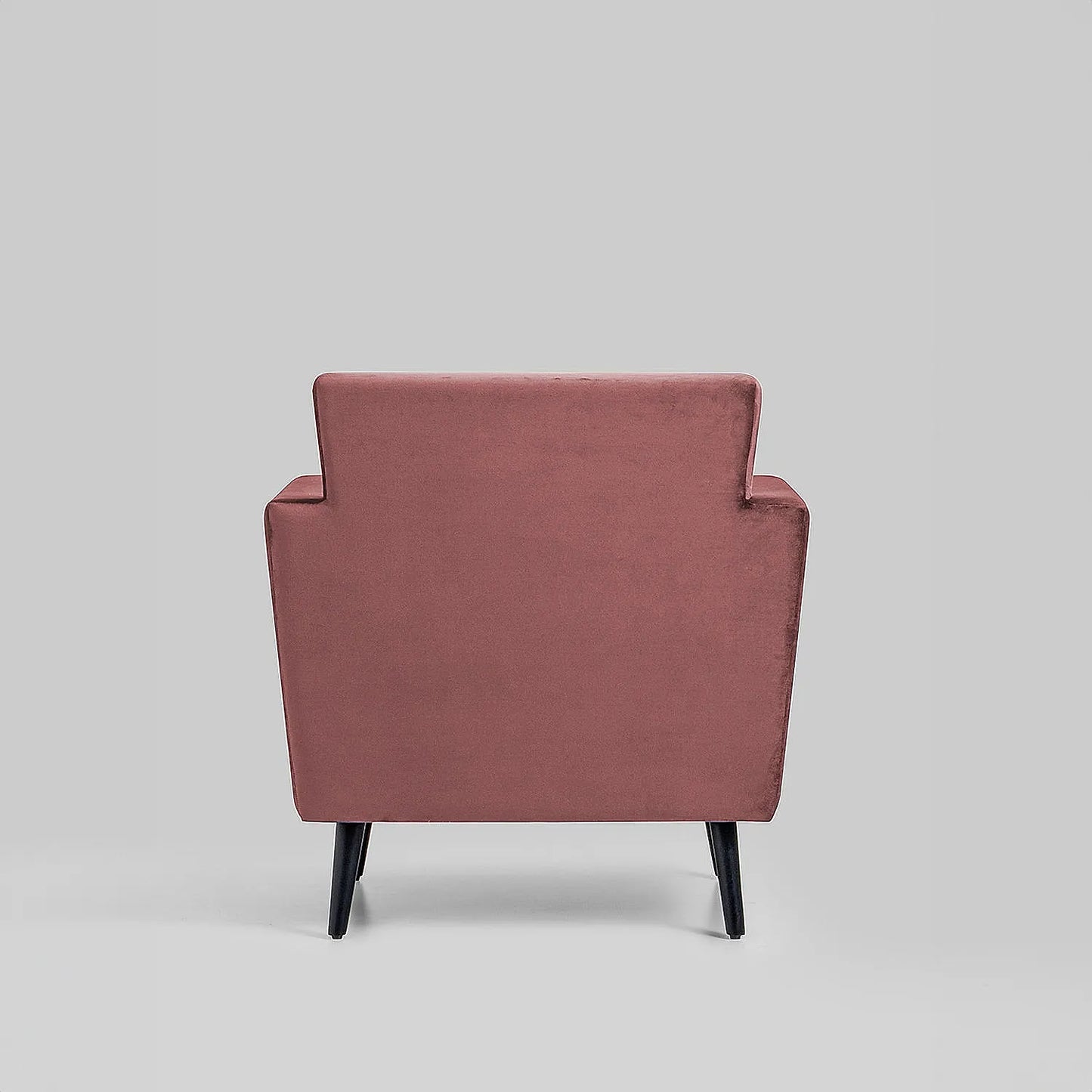 Cairo Wooden 1 Seater Sofa (Velvet, Mauve)