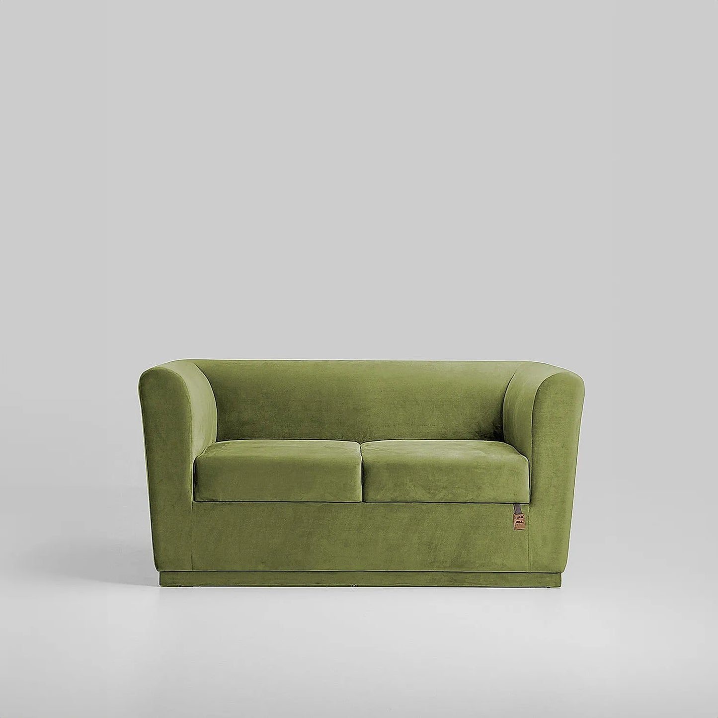 Hudson 2 Seater Fabric Sofa (Velvet, Green)