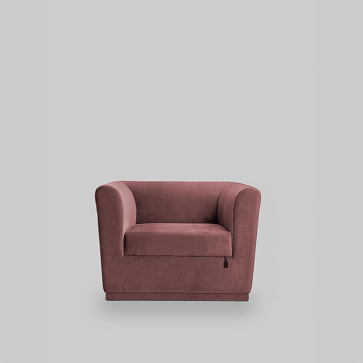 Hudson 1 Seater Fabric Sofa (Velvet, Mauve)