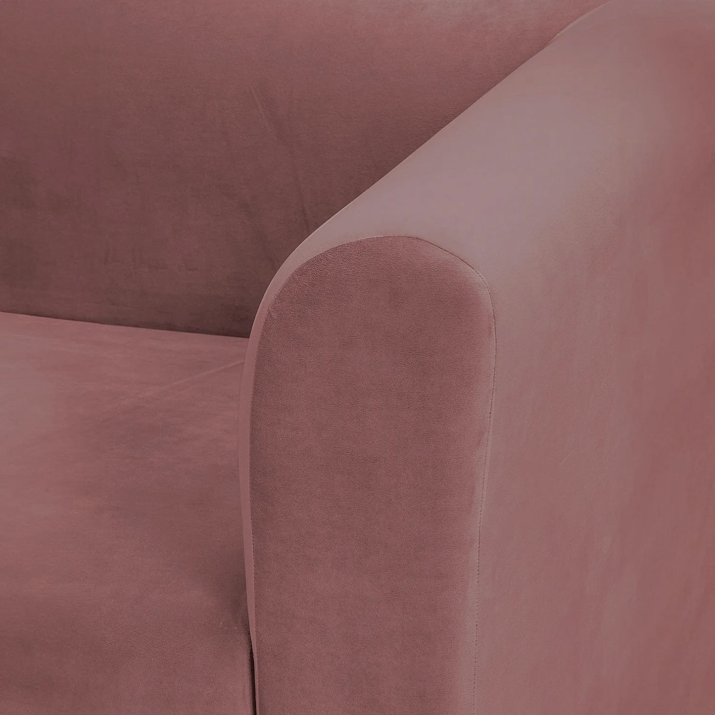 Hudson 1 Seater Fabric Sofa (Velvet, Mauve)