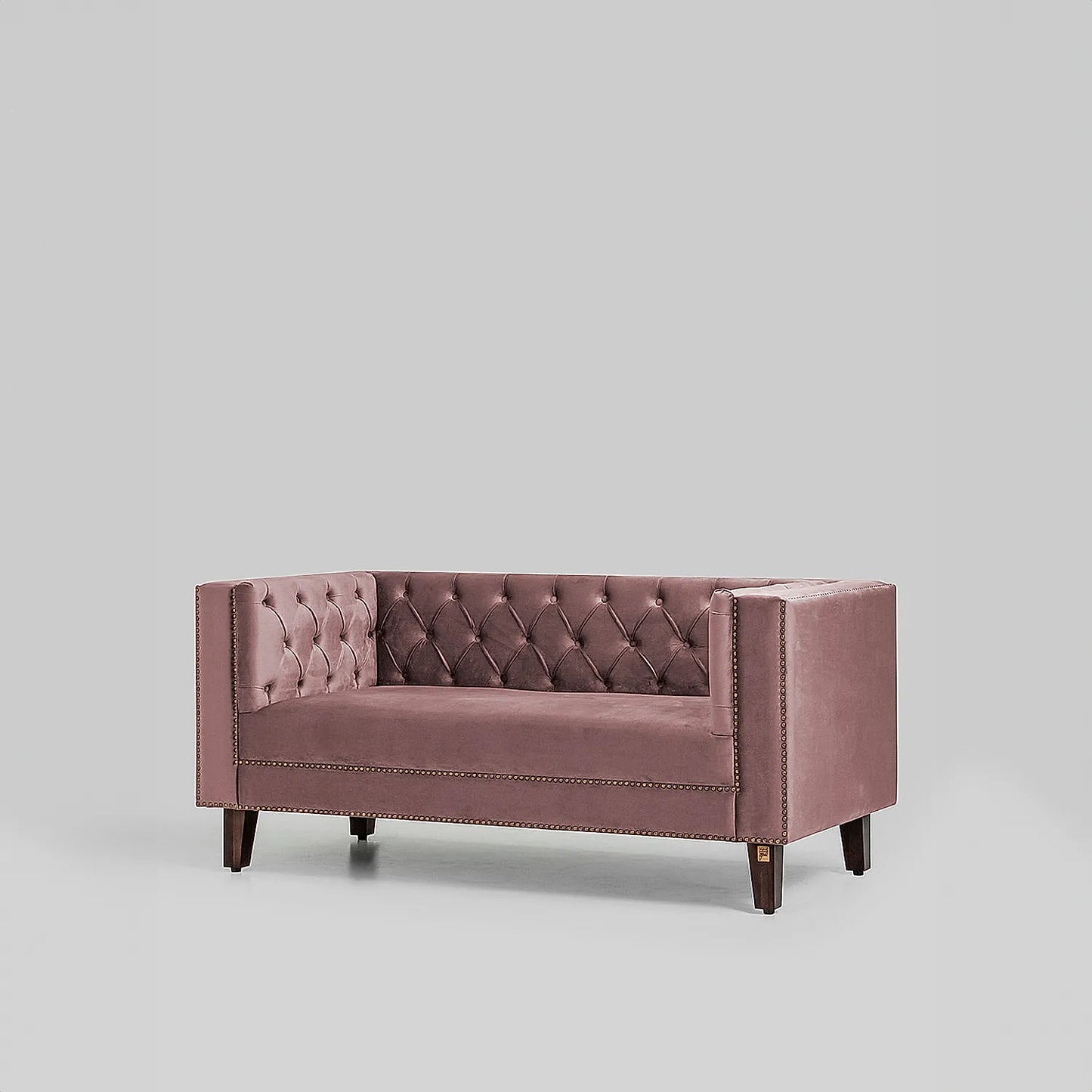 Manchester 2 Seater Wooden Sofa (Velvet, Mauve)