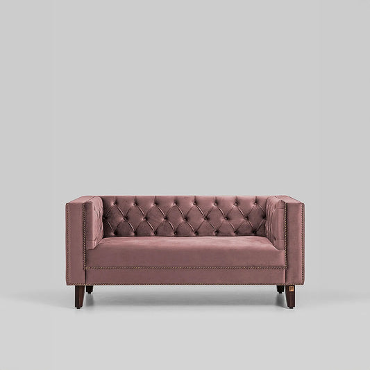 Manchester 2 Seater Wooden Sofa (Velvet, Mauve)